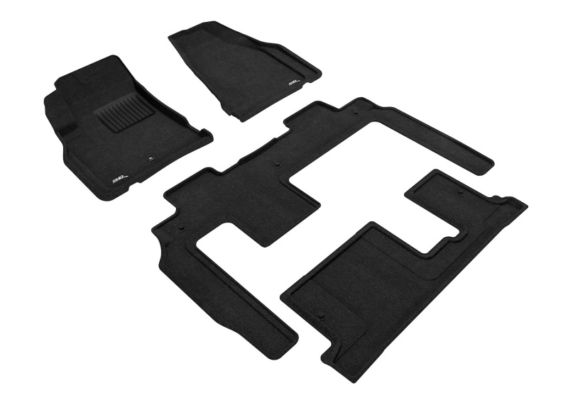 Chevrolet Traverse Floor Mats - Front + Rear + Third Row - 3D MAXpider - Elegant - Black - `09-`17 Chevrolet Traverse Floor Mats - Front + Rear + Third Row - 3D MAXpider - Elegant - Black - `09-`17